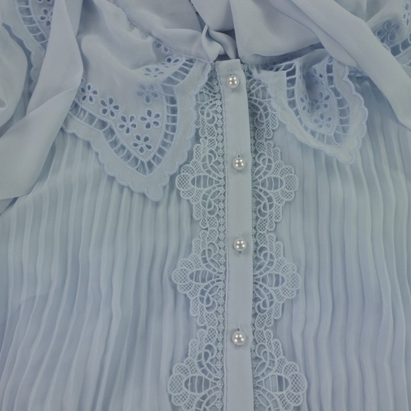 Self Portrait Dress Broderie Collar Chiffon‎ Mini - Picture 14 of 16